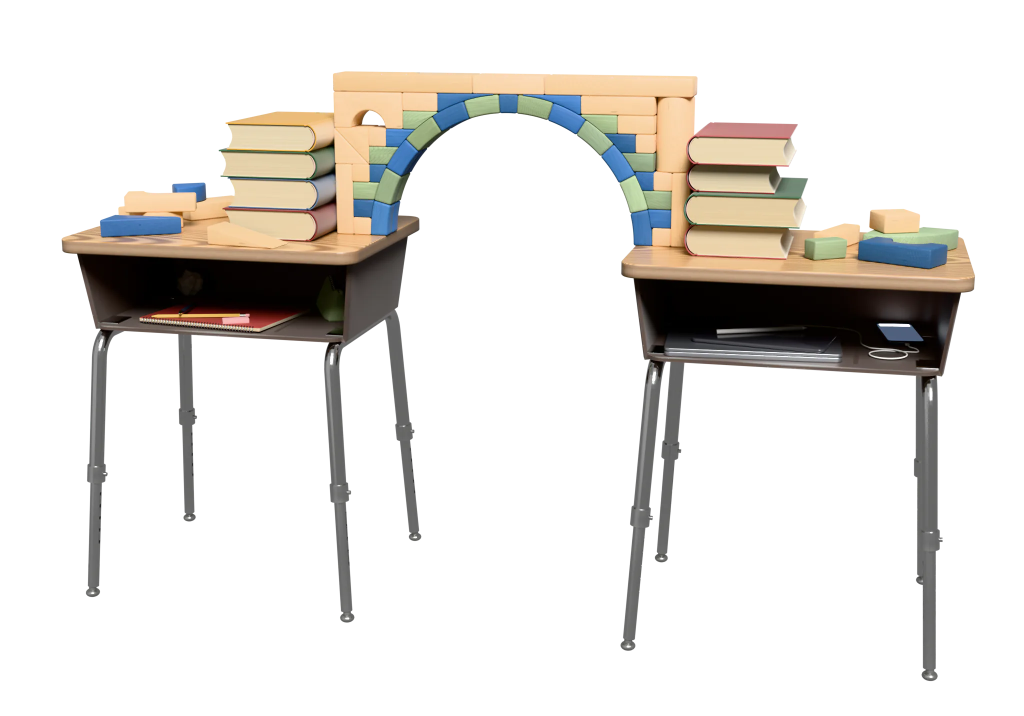 The arch complete across the gap, every block set and the blueprint retired